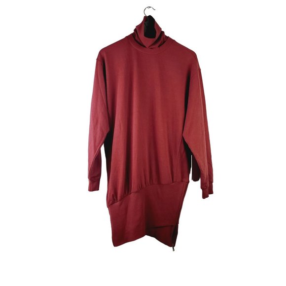 Young Fabulous & Broke Zippered Asymmetrical Hem Turtle Neck Sweater Dress Sz M - Picture 2 of 12